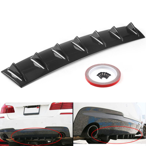 Универсальный карбоновый АБС-пластинчатый автомобильный задний бампер-диффузор для губ 7-ребристый акулий плавник-стиль для автомобиля
